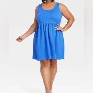Ava & Viv Plus Size 3X (24/26) Blue Pullover A-Line Dress